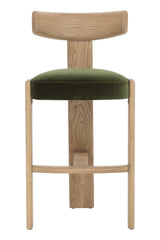 Oak Framed Green Bar Stool by Splendido Horton Barstool, alternate view 3