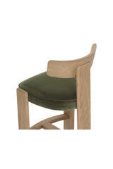 Oak Framed Green Bar Stool by Splendido Horton Barstool, alternate view 6
