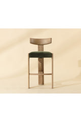 Oak Framed Green Bar Stool by Splendido Horton Barstool, alternate view 7