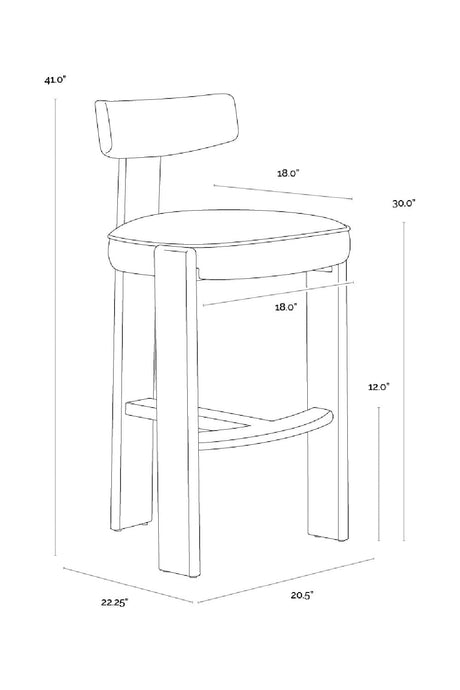 Oak Framed Green Bar Stool by Splendido Horton Barstool, alternate view 10