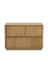 Rectangular Rustic Oak & Gold Nightstand by Splendido Kalla