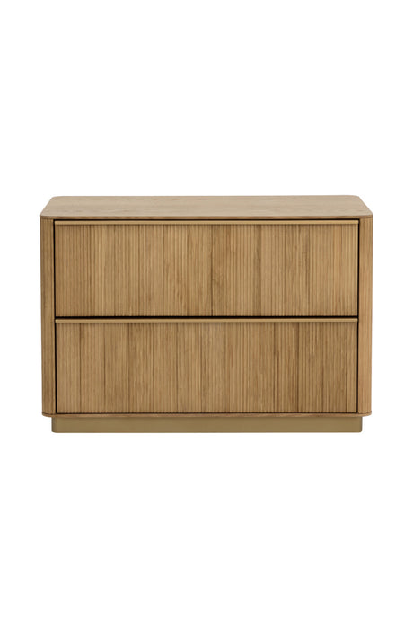 Rectangular Rustic Oak & Gold Nightstand by Splendido Kalla