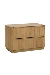 Rectangular Rustic Oak & Gold Nightstand by Splendido Kalla, alternate view 3