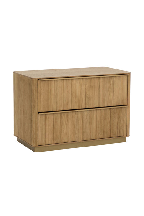 Rectangular Rustic Oak & Gold Nightstand by Splendido Kalla, alternate view 3