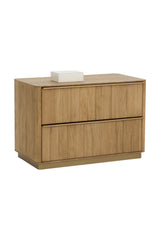 Rectangular Rustic Oak & Gold Nightstand by Splendido Kalla, alternate view 4