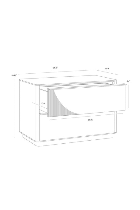 Rectangular Rustic Oak & Gold Nightstand by Splendido Kalla, alternate view 8