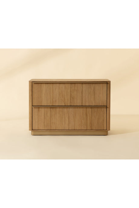 Rectangular Rustic Oak & Gold Nightstand by Splendido Kalla, alternate view 9