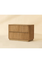 Rectangular Rustic Oak & Gold Nightstand by Splendido Kalla, alternate view 10