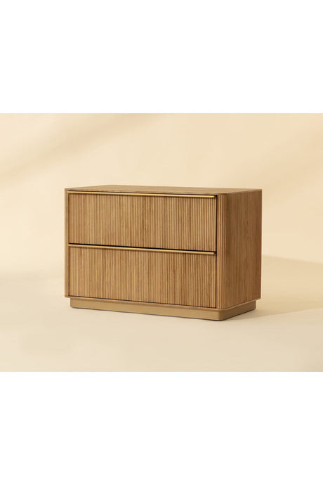 Rectangular Rustic Oak & Gold Nightstand by Splendido Kalla, alternate view 10