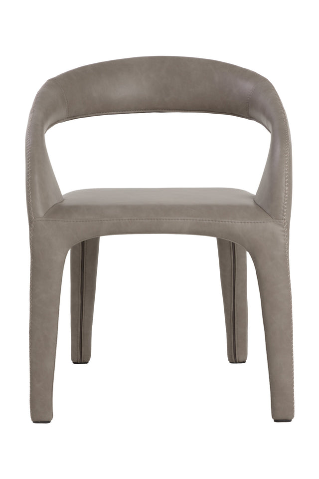 Open-Back Leather Look Dining Chair by Splendido Atika