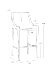 Fabric Upholstered Bar Stool by Splendido Dionne Barstool, alternate view 8