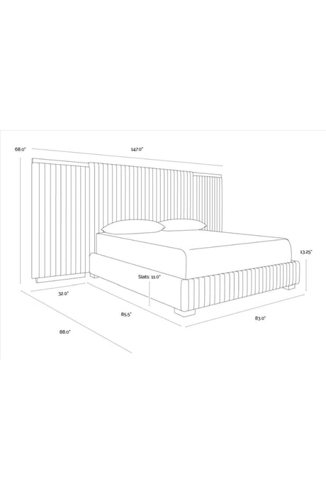 Channeled Panel Headboard King Bed by Splendido Tarrant, alternate view 6