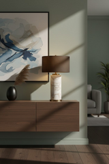 Gray Linen Marble Table Lamp by Splendido Apollolina, alternate view 7