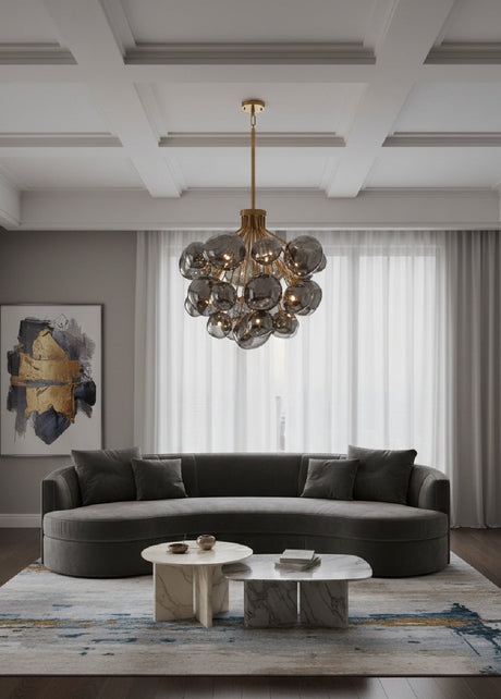 Gray Glass Orbs Chandelier by Splendido Dionis, alternate view 2