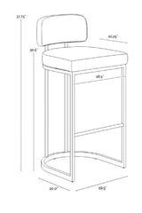 Two-Toned Low-Back Bar Stool by Splendido Larissa Barstool, alternate view 22