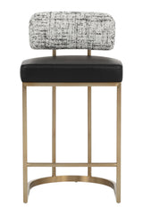 Brass Frame Upholstered Counter Stool by Splendido Larissa