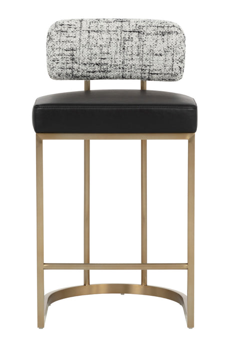 Brass Frame Upholstered Counter Stool by Splendido Larissa