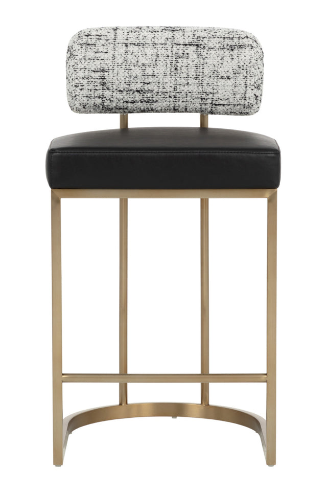 Brass Frame Upholstered Counter Stool by Splendido Larissa