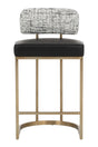 Brass Frame Upholstered Counter Stool by Splendido Larissa