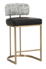 Brass Frame Upholstered Counter Stool by Splendido Larissa, alternate view 3