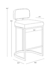 Brass Frame Upholstered Counter Stool by Splendido Larissa, alternate view 7
