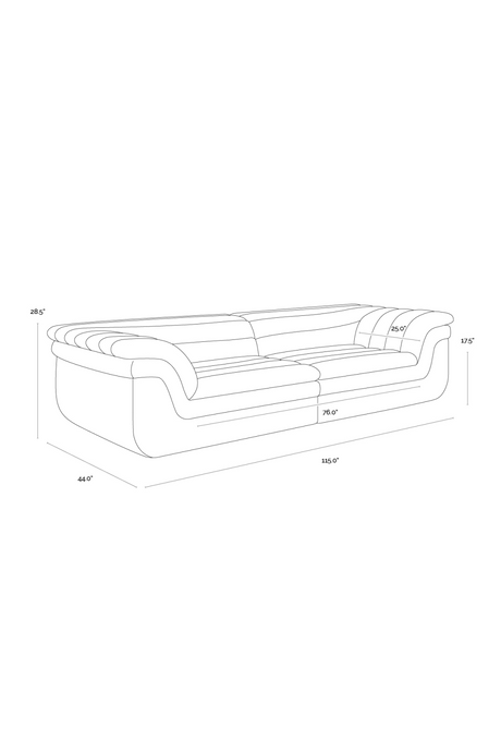 Deep-Channeled Fabric Sofa by Splendido Bello, alternate view 8