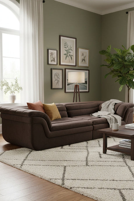Deep-Channeled Fabric Sofa by Splendido Bello, alternate view 2