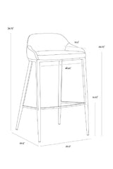 Low-Back Leather Look Bar Stool by Splendido Astra Barstool, alternate view 22