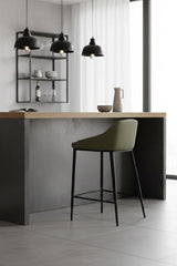 Low-Back Leather-Look Counter Stool by Splendido Astra, alternate view 2