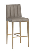 Vertical-Channeled Leather-Look Bar Stool by Splendido Wilbur Barstool, alternate view 14