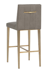 Vertical-Channeled Leather-Look Bar Stool by Splendido Wilbur Barstool, alternate view 18