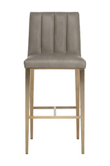 Vertical-Channeled Leather-Look Bar Stool by Splendido Wilbur Barstool, alternate view 16