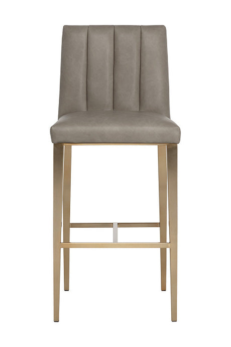 Vertical-Channeled Leather-Look Bar Stool by Splendido Wilbur Barstool, alternate view 16
