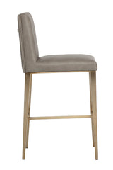 Vertical-Channeled Leather-Look Bar Stool by Splendido Wilbur Barstool, alternate view 17