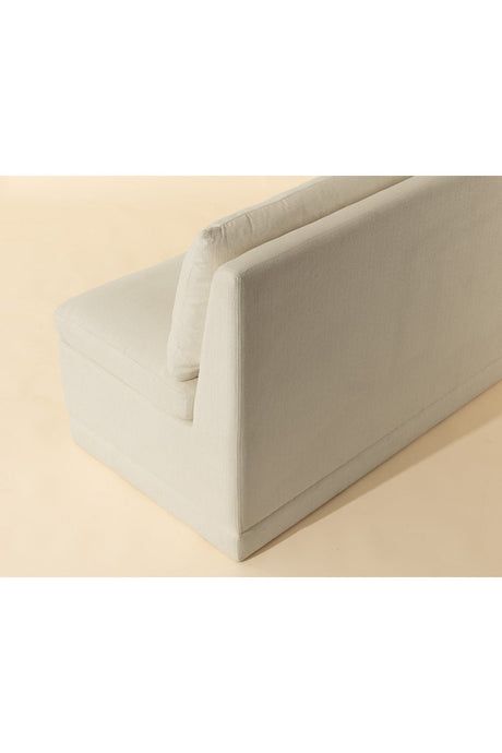 White Rectangular Banquette by Splendido Donatella Bench, alternate view 5