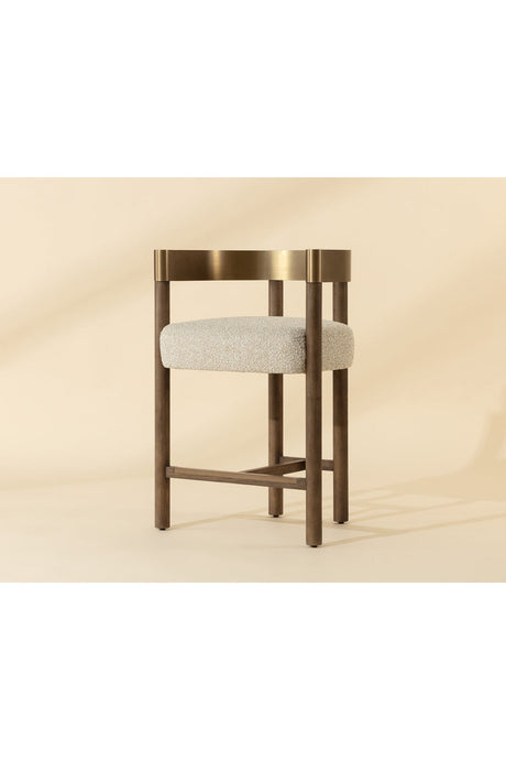 Brown Ash Curved Bar Stool by Splendido Manolo Counter Stool, alternate view 8