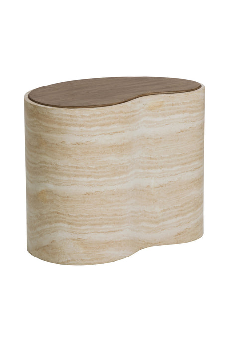 Freeform Travertine-Look Indoor/Outdoor Coffee Table by Splendido Ishiko