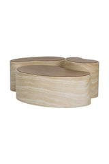 Freeform Travertine-Look Indoor/Outdoor Coffee Table by Splendido Ishiko, alternate view 7