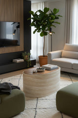 Freeform Travertine-Look Indoor/Outdoor Coffee Table by Splendido Ishiko, alternate view 15