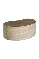 Freeform Travertine-Look Indoor/Outdoor Coffee Table by Splendido Ishiko, alternate view 19