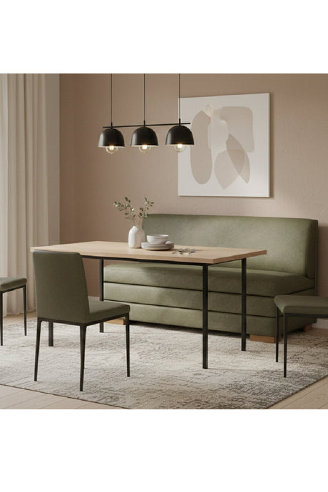 Green Leather Banquette by Splendido Radcliff Bench, alternate view 2