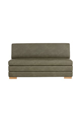 Green Leather Banquette by Splendido Radcliff Bench, alternate view 3