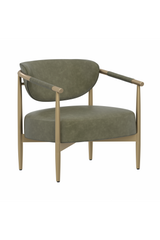 Gold-Framed Leather Lounge Chair by Splendido Heloise Accent Chair, alternate view 13