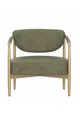 Gold-Framed Leather Lounge Chair by Splendido Heloise Accent Chair, alternate view 15