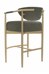 Gold Framed Leather-Look Bar Stool by Splendido Heloise Barstool, alternate view 5