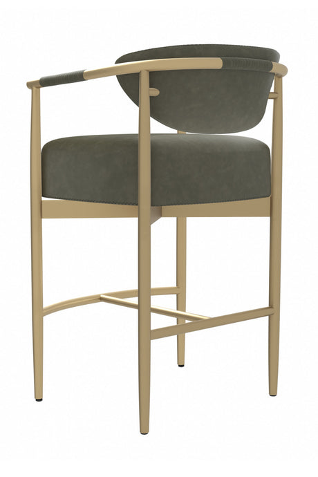Gold Framed Leather-Look Bar Stool by Splendido Heloise Barstool, alternate view 5