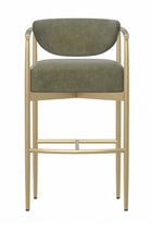 Gold Framed Leather-Look Bar Stool by Splendido Heloise Barstool, alternate view 3