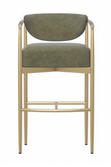 Gold Framed Leather-Look Bar Stool by Splendido Heloise Barstool, alternate view 3
