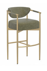 Gold Framed Leather-Look Bar Stool by Splendido Heloise Barstool