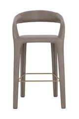 Open-Back Leather Bar Stool by Splendido Atika Barstool, alternate view 3